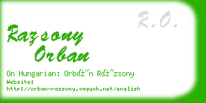 razsony orban business card
